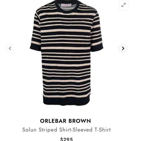 Orlebar Brown Solun Classic Stripe Toweling Shirt - L - BNWT (RRP $295) - Picture 5 of 5